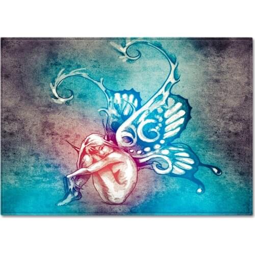 Multicolor Dream Butterfly Pattern Carpets For Living Room Bedroom Area Rugs Cartoon 3D Printed Mats Kids Child Play Carpet Room