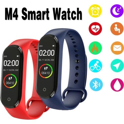 Sale Smart M4 Band Heart Rate Blood Pressure Monitor Sport Watch for Men Women Monitor Health Bracelet Waterproof Fitness Tracke