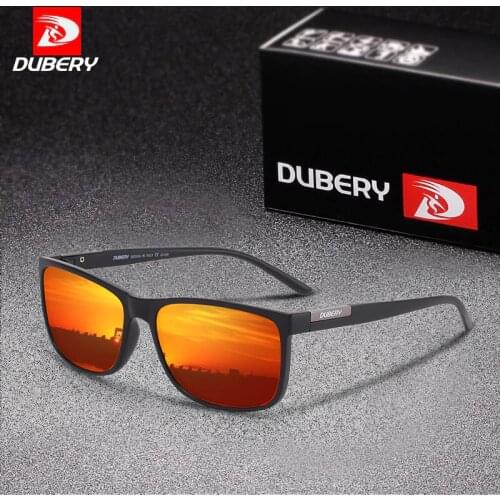 DUBERY 2021 Polarized Sunglasses Mens Driving Glasses Red Mirror Shades Male Vintage Summer Sun Glasses UV400 New Colors CE