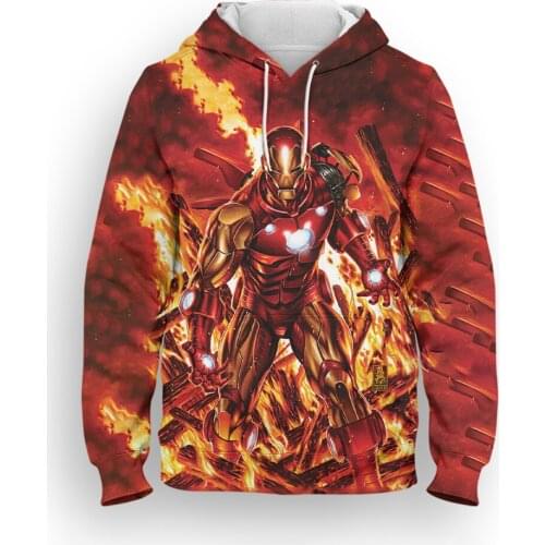Mens Tracksuit Marvel Iron Man Cool 3D Printed Boy Girl Kids Sweatshirts Spring Streetwear Womens Oversized Hoodies