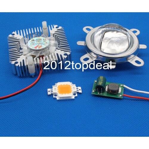 10w 380-840nm full spectrum led grow chip+10W Driver + 44mm Lens+10w Heatsink