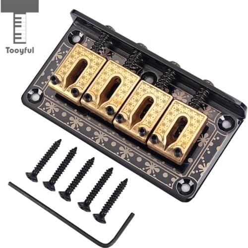 Tooyful Exquisite 1 Set 4 String Guitar Saddle Bridge Hardtail for Cigar Box Guitar ReplacementParts Black