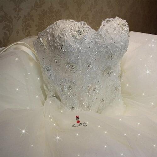 Vintage Wedding Dress Luxury Crystals Sparky Ball Gown Robe de Mariee Princess Wedding Gowns Lace 3D Flowers Bride Dresses 2018