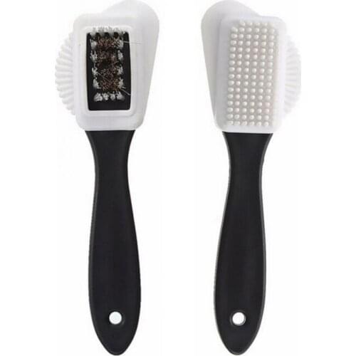 Suede Nubuck Brush S Shape Three Side Home Supplies 3 Side Shoes Cleaner Cleaning Shoe Tools Shoe Cleaning Brushes