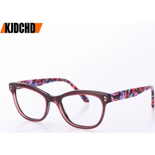 2018 Cat Eye Acetate Frame Fashion Women Glasses Frame Men Eyeglasses Frame Vintage Round Clear Lens Cat Glasses Female Eyewea
