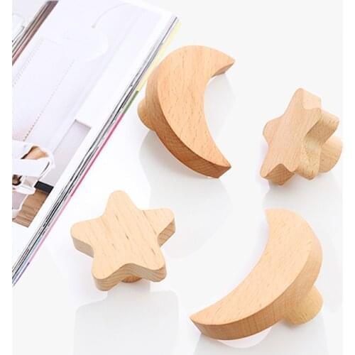 1PC Star Moon Wooden Decorative Coat Hook Coat Hanger Wall-Mounted Organizer Home Decoration Nordic
