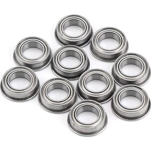 10Pcs Flanged Ball Bearings ID 6Mm OD 10Mm MF106ZZ Mini Size Stainless Steel U Type Groove Pulley Low Noise Precision