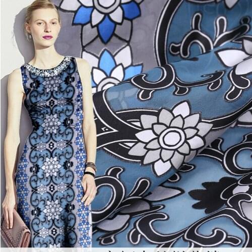 138cm wide burnout silk fabric meter hollow clothing cheongsam dress silk fabric 10 mm rayon fabric wholesale silk cloth
