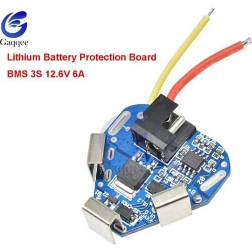 2Pcs 12.6V 6A BMS 3S Lithium Battery Protection Board 18650 Power Bank Balancer Battery Equalizer Board for Electric Drill