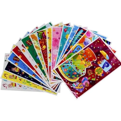 50PCS Gift Bags Happy Birthday Party Plastic Bag Kids Baby Shower Child Candy Dessert Wedding Decor Party Supplies Loot Tote