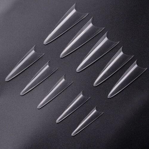 500Pcs Extra Long Sharp Stiletto Nail Tips 3Colors Half Cover Pointed Fake Nail Tips Long Claw False Artificial Nail Fake Tip