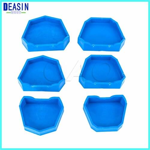 6Pcs/set 6 type 3 Sizes Dental Model Base Set Dental Mold Plaster Base Denture Tray Dental Lab Former Base Kit Oral Hygiene Care