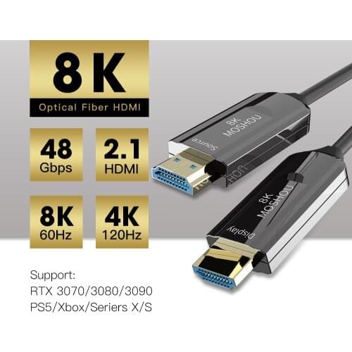 8K HDMI 2.1 Cable 148 Gbps Fiber Optic HDMI Cable 120Hz Ultra High Speed HDR eARC For HD TV Box Projector PS5 Cable RTX 3060