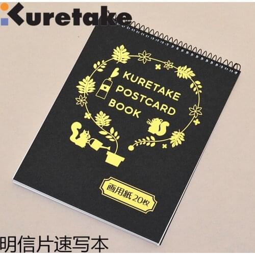 Kuretake Watercolor Postcards Painting Paper 20 Sheets Ring Spiral 300g/m2 Japan