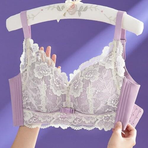 Womens 3/4 cup Wire Free Non-Foam Lace Bra Latex ingredients bra