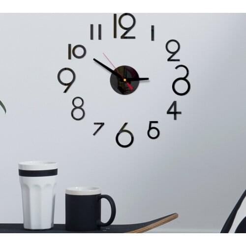 Promotion 2021 New Diy Wall Clock Roman Mirror Fashion Modern Quartz Clock Living Room Table Home Decoration