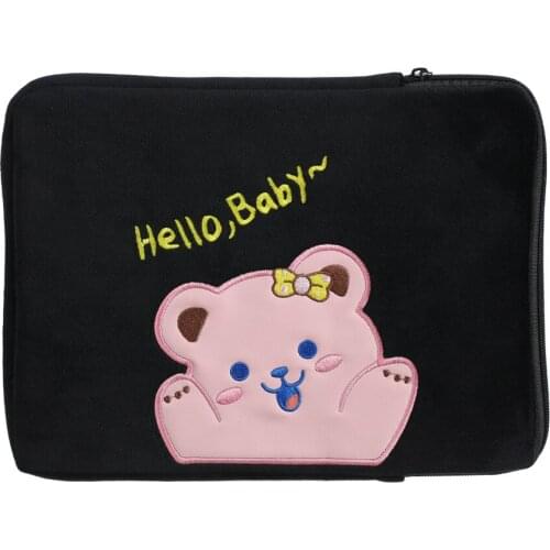 Laptop Sleeve Case Tablet Bag Cartoon Pattern Embroidery Pouch Cover For Ipad 11in 10.5in 9.7in