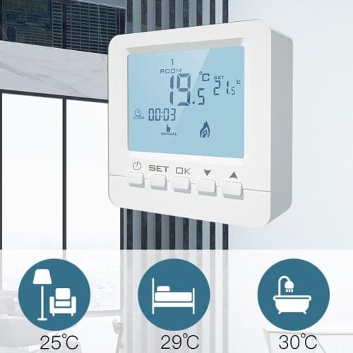 Digital Electric/Water Heating Temperature Controller LCD Programmable Room Air Floor Thermostat