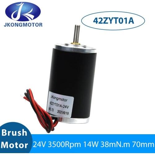 Jkongmotor 42ZYT01A Permanent Magnet DC Motor Brush Motor 24V 14W 3500Rpm 38mN.m Brushed dc Motor