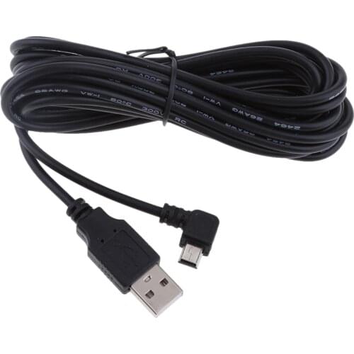 Brand New 5V 2A Mini USB Charger Cable Left Bend DVR GPS Charging Cables 3.5 M