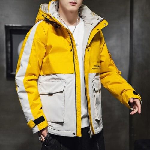 Hot Sale High Quality Cotton Mens Winter Kpop Hooded Jacket Trendy Tooling Down Padded Jacket Thick Trendy Brand Padded Jacket