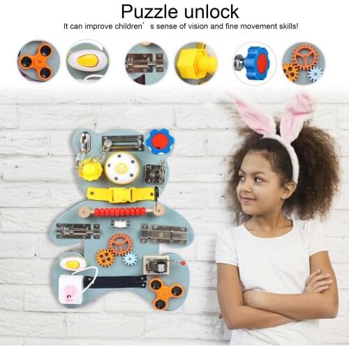 Montessori Toy Busy Boards For Toddlers, Essential Educational Sensory Board, Wooden Learning Busy Puzzle Teaching Toy