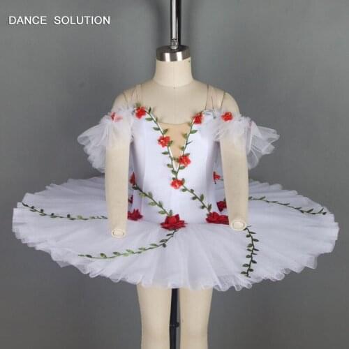 Classical White Ballet Tutu 5/7 Layers Stiff Tulle Pancake Tutus Ballerina Solo Dress Pre-Professional Ballet Costumes BLL039