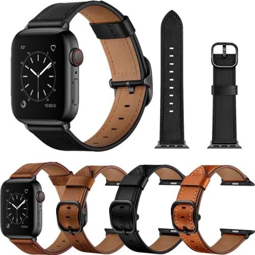 Crazy Horse Classic Leather Strap for Apple Watch Band Series 6 5 4 3 2 Replaceable Bracelet for iWatch SE 44MM 40MM 38MM 42MM