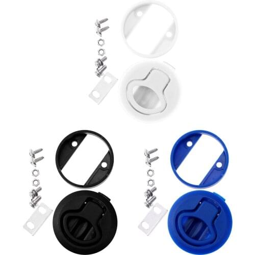 Round Locking Flush Pull Slam Latch Hatches Lift Pull Handle Non Key Marine Deck Locker for Camper RV Boat Marine Deck