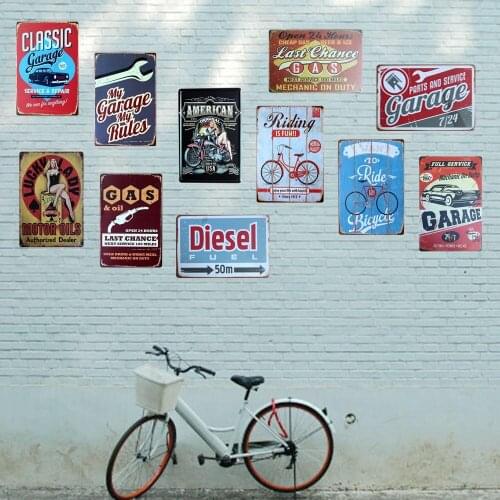 [ Mike86 ] Classic Vintage Metal Car Poster Retro art Painting Tin signs Retro Bar Home Decoration 20X30 CM AA-435
