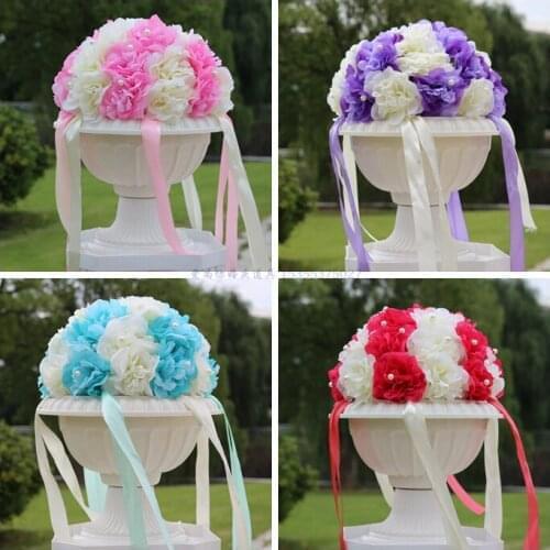 Fashion Wedding arrangement Round flower decoration spherical party flower bouquet for road lead or wedding roman column 10pcs
