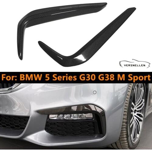 Dry Carbon Fiber Front Foglight Eyebrow Cover for BMW 5 Series G30 525li 530 540 M Sport Eyelid Trim Fog Lamp Stripe Decoration
