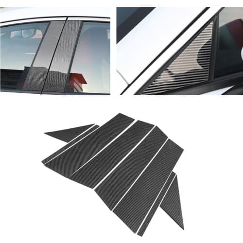 Pcmos 8Pcs/set Black Stainless Window Pillar Posts Cover Trim For 2019 2020 Mazda 3 Sedan Exterior Accessories Car Body Stickers