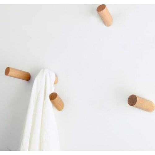 Pure natural wood wall hanger Natural wood Wall robe hooks home decoration Solid oak wood beech wood hooker Rural wall design