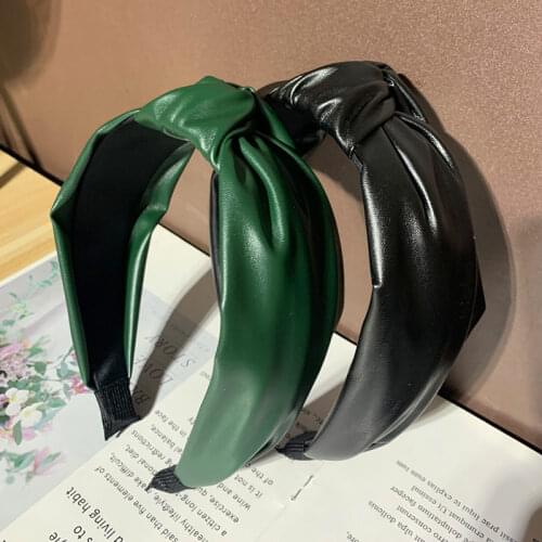 2020 Vintage Christmas PU Leather Bezel Hairband Women Headbands Girls Clip Hair Accessories Opaska Do Wlosow Diadema Headwear
