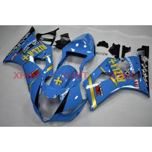 For Suzuki GSXR1000 2003 - 2004 K3 Fairing GSXR1000 2003 Fairing Kits GSXR1000 03 light Blue Black Full Body Kits