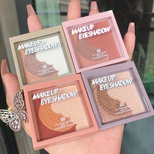 Biscuits Mousse Makeup Eyeshadow Palette Matte Shimmer Long Lasting Shiny Highlights Powder Waterproof Brighten Eyes Cosmetics