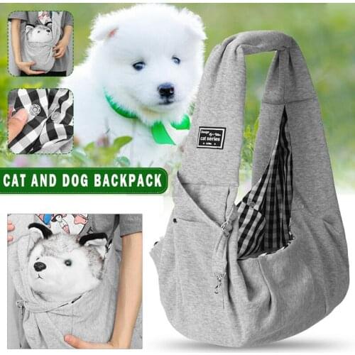 Pet Carrier Hands Free Sling Shoulder Chest Bag Outdoor Dog Cat Supplies Travel Pouch With Small Pocket Safety Latch
