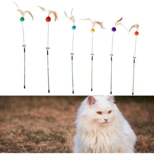 Plastic Useful Cat Relieve Stress Teaser Toy Practical Teaser Stick Educational for Cat