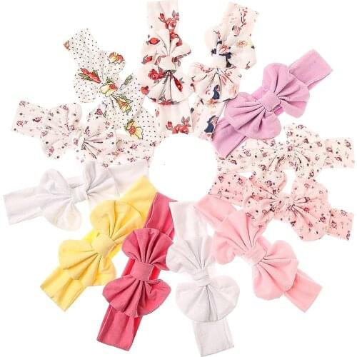 3Pcs/Set Baby Headbands For Newborn Hair Band Cute Baby Girl Bow Flower Elastic Bow Headwear Kids Gifts Girl Hair Accessories