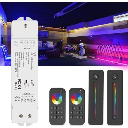 RF 2.4G RGBW LED Controller RGB CCT DIM DC 12V 24V 36V 5A/Channel High Power For Diode Strip Lights Tape Dimmable COB SMD Strips
