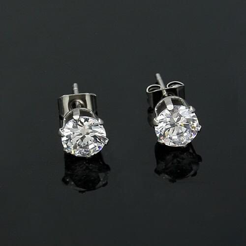 316L Stainless Steel hip hop earrings fashion Punk Bright zircon jewelry wholesale