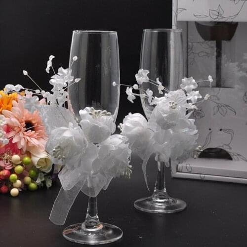 Glass Cup Whiskey Mug Tazas Caneca Mug Goblet Wine Transparent Wedding Luxury Glass Champagne Standing Cup Elegant Gift 2pcs/Set