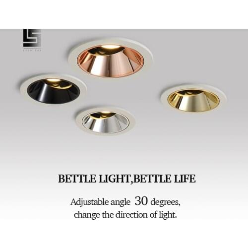 LED downlight Recessed LED Ceiling Spot Light 9w 12w COB high-end home improvement store hotel engineering villa indoor lighting