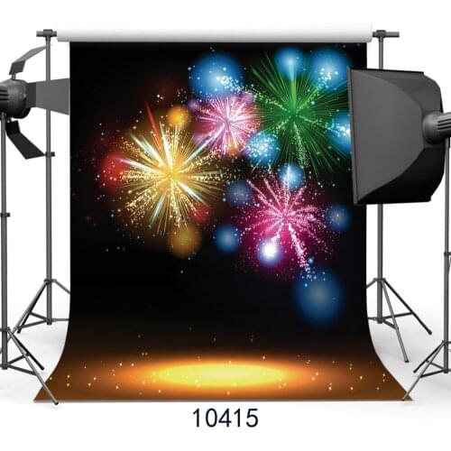 Background for Photos New Year Fireworks Computer Printed Vinyl Photography Backdrop Photocall for Weddings Children Baby