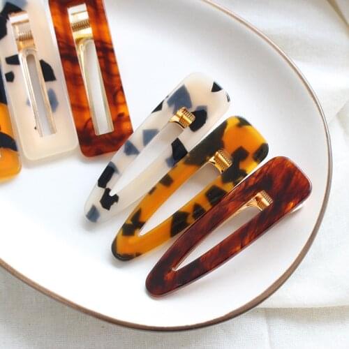 2021 Fashion Geometric leopard clip Accessories For Women Girls Hairgrip Hair Clamp Hairclip Headwear