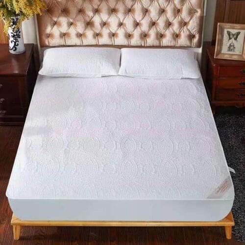 Protective Waterproof Mattress Cover Solid Color Quilted Pad Cover King Queen Size Customize Bed Cover Not Including Pillowcase