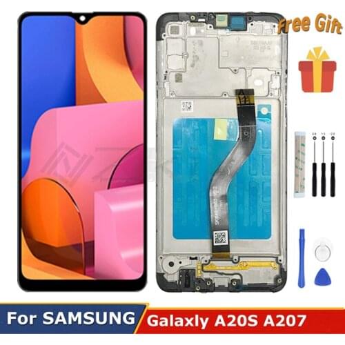 6.4" For SAMSUNG Galaxy A20s A207 A2070 SM-A207F LCD Display Digitizer Touch Screen Assembly Repacement Parts With frame Tools