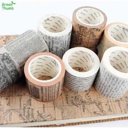1pc Colorful Washi Tape Masking Tape Old Newspaper Vintage World Map Da Vinci Manuscript Love Letter DIY Craft Gift Decor