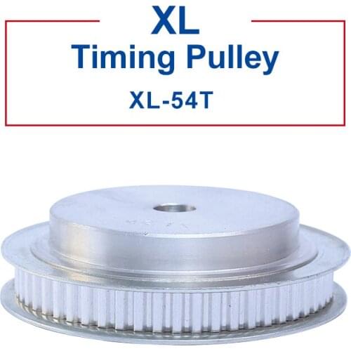 1 piece XL-54T Timing Pulley Aluminum Material Belt Pulley Process Hole 12 mm Slot Width 11 mm Match With XL-10 mm Timing Belt